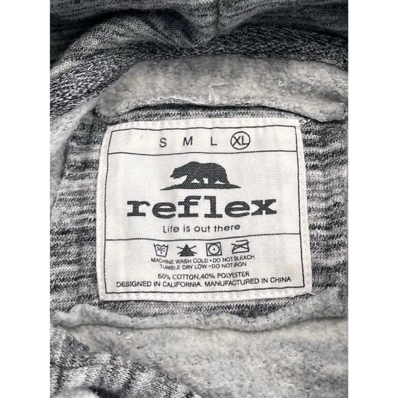 REFLEX Womens XL Gray Heather L/S HOODIE Sweatshirt Pocket Life Is Out There EUC - Picture 7 of 9